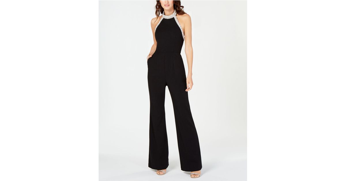 adrianna papell halter jumpsuit
