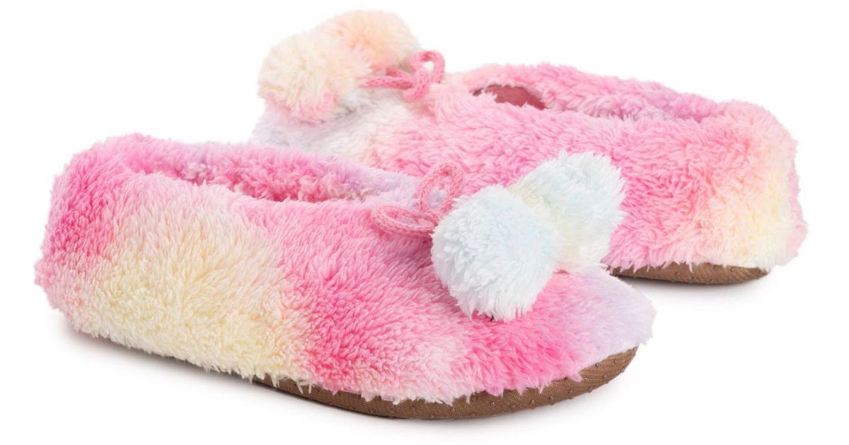 Muk Luks Tie Dye Ballerina Slipper Sock In Rainbow Pink Lyst