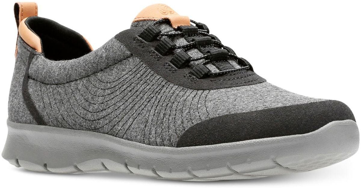 Clarks Cloudsteppers Step Allena Bay Sneakers in Black | Lyst