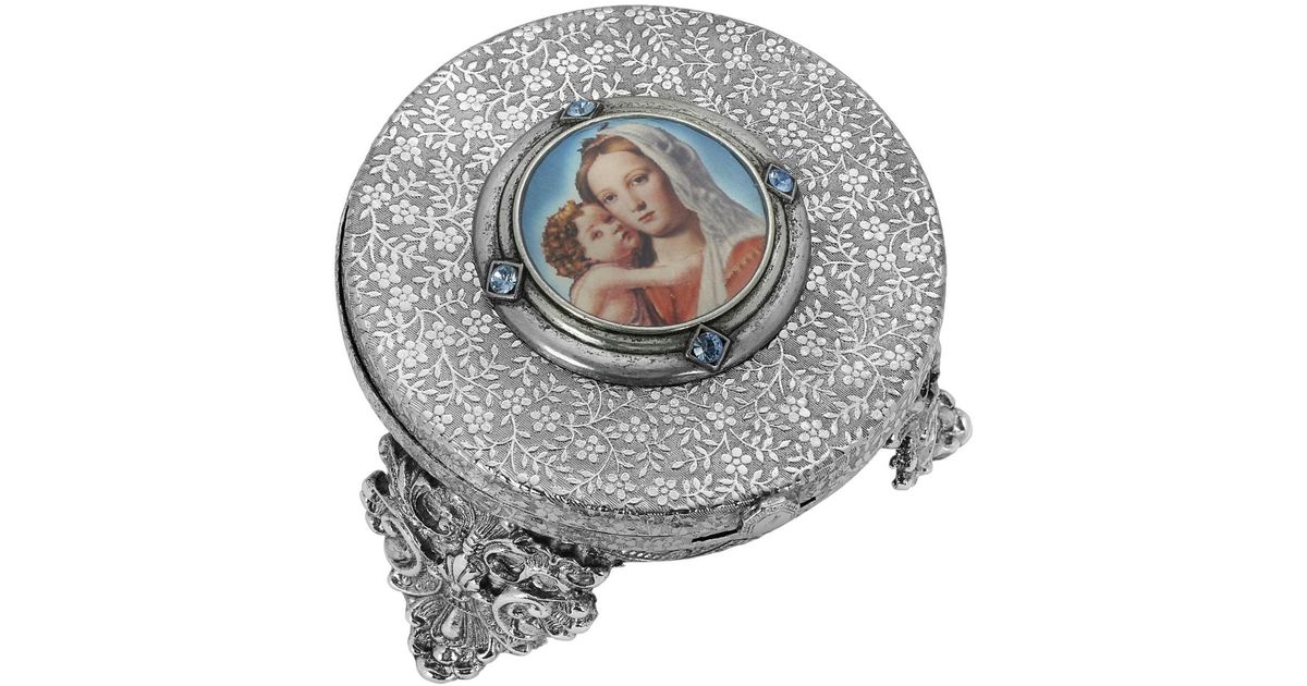 Lock Box Religious Symbols of Faith Nickel Decal Rosary Locket Box in Gray | Lyst