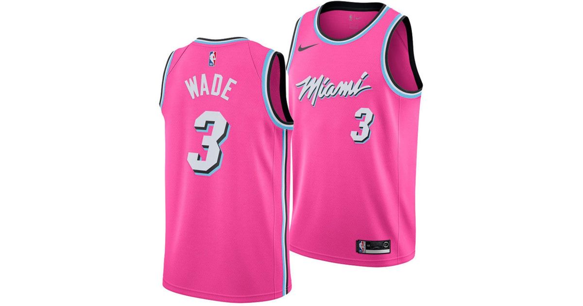 Nike Dwyane Wade Miami Heat Earned Edition Swingman Jersey in Pink for Men  | Lyst