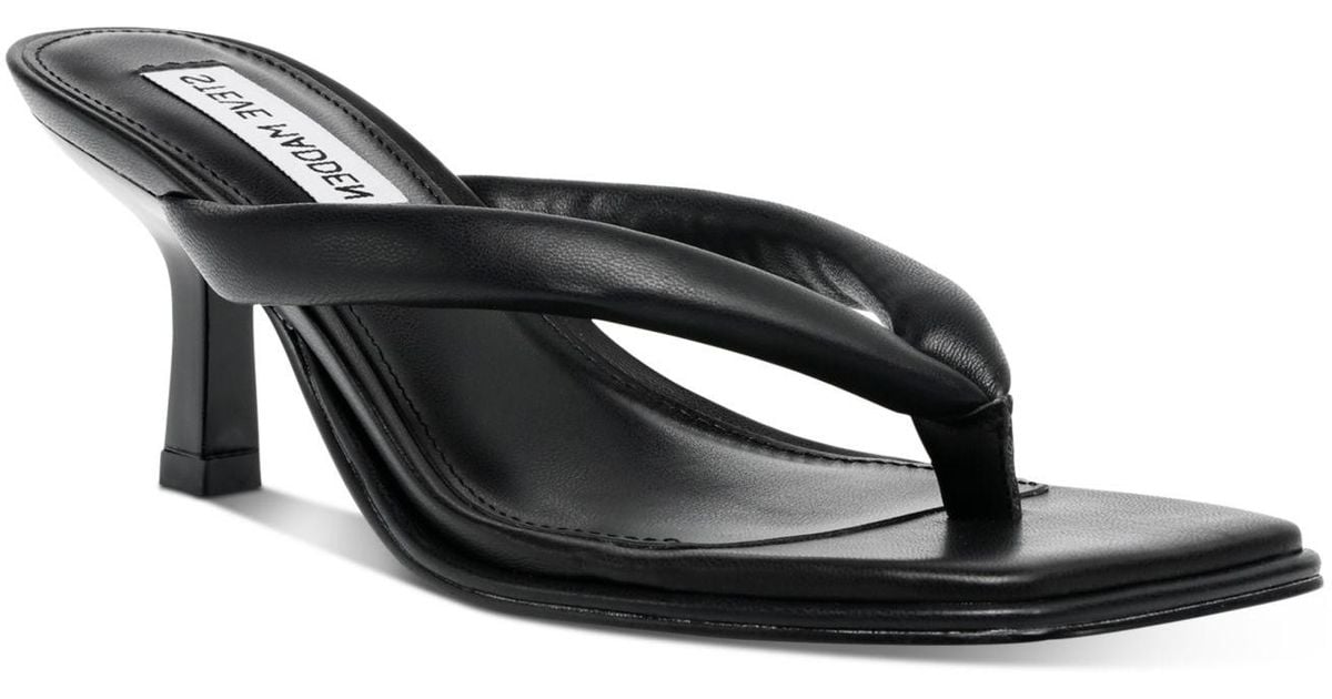 Steve Madden Moxxi Kittenheel Thong Sandals in Black Lyst Canada