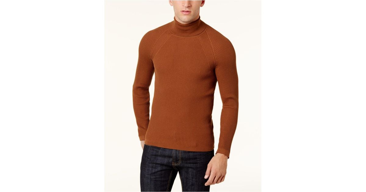 INC International Concepts Men's Ribbed Turtleneck Sweater in Brown for ...