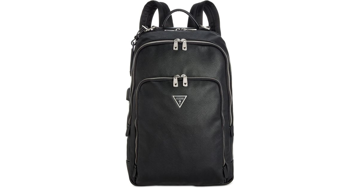 Guess Certosa Fauxleather Business Backpack in Black for Men Lyst