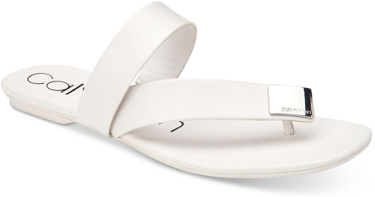 calvin klein saurin flat sandals