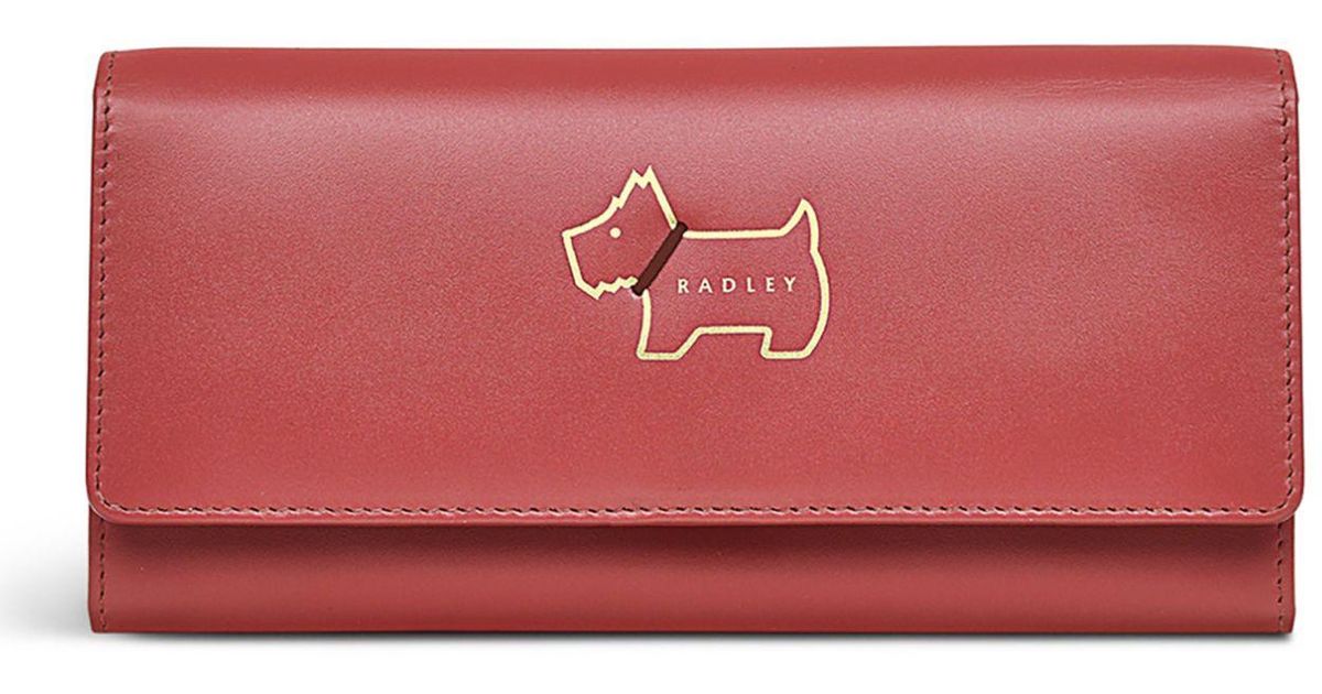 Radley Heritage Dog Outline Large Flapover Wallet in Red | Lyst