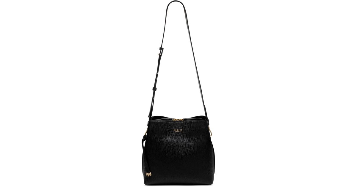 Radley Dukes Place Medium Pebble Leather Compartment Crossbody in Black
