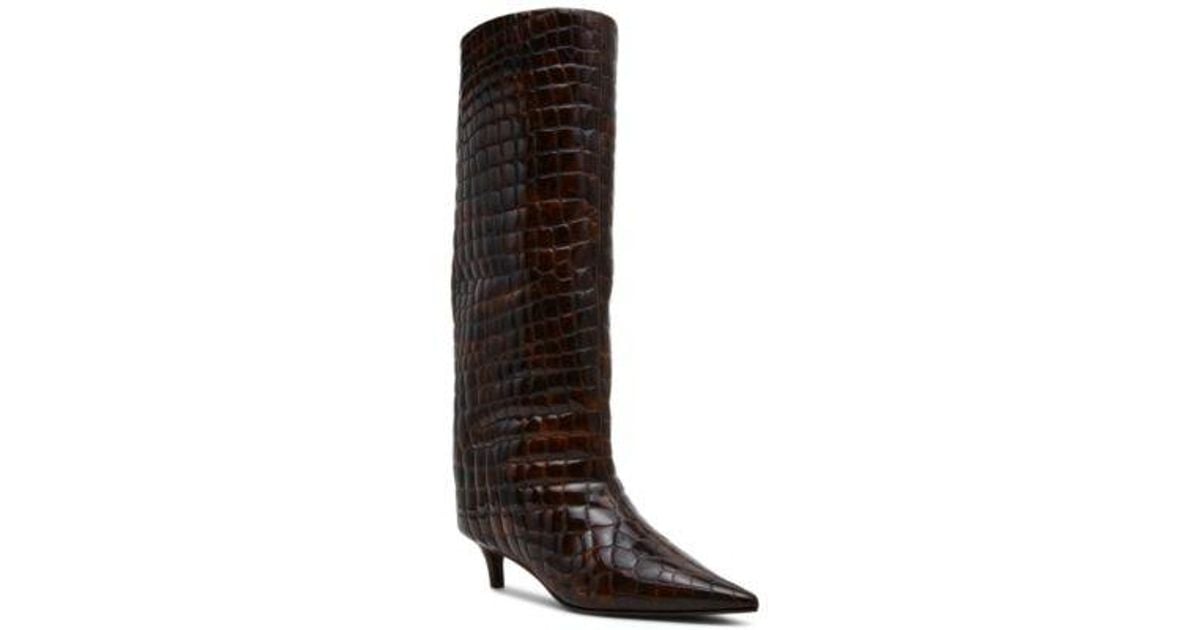 Regular Tortoise Steve Madden Lychee Kitten Heel Stovepipe Knee High Dress Boots Regular ...