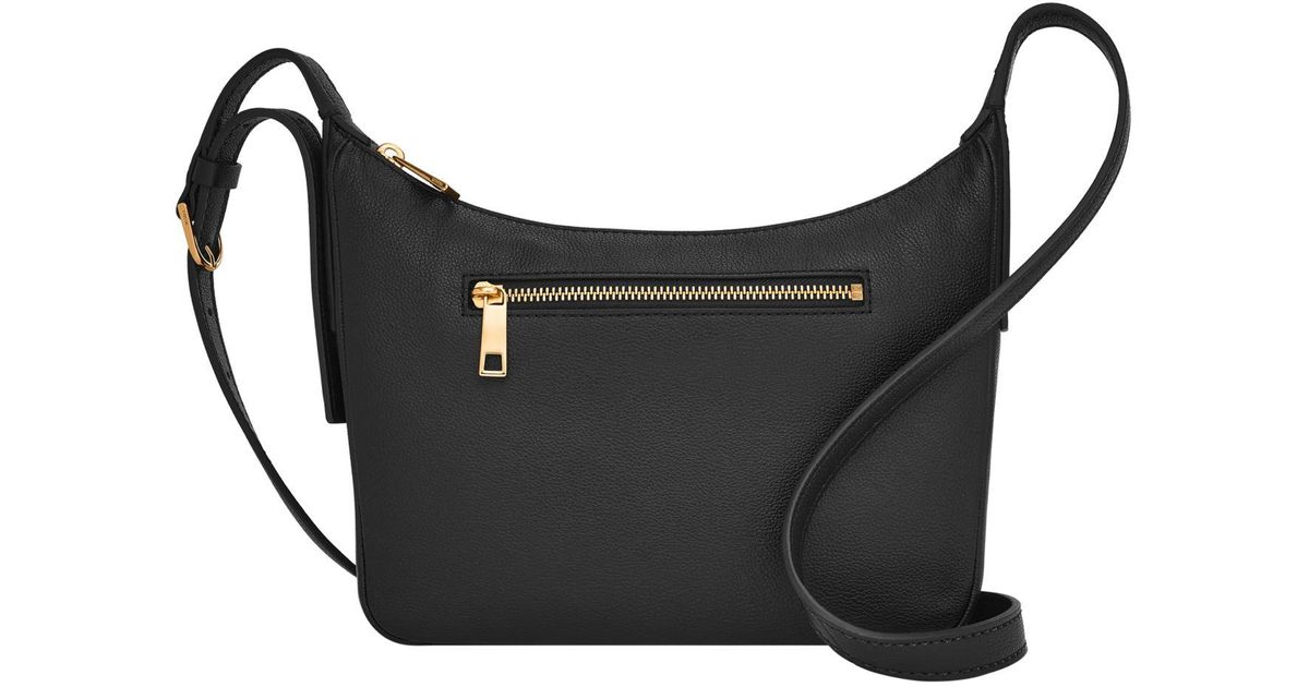 Fossil Cecilia Leather Top Zip Small Crossbody Bag in Black Lyst