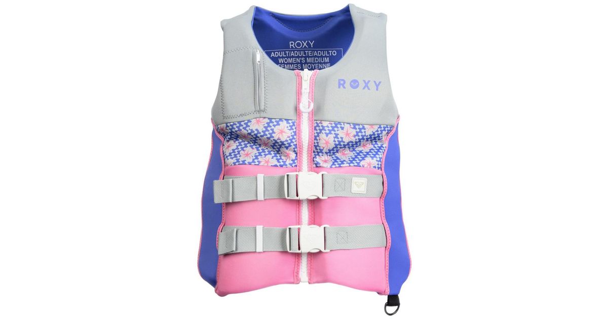 Wec Roxy Pink Roxy Life Jacket in Blue | Lyst