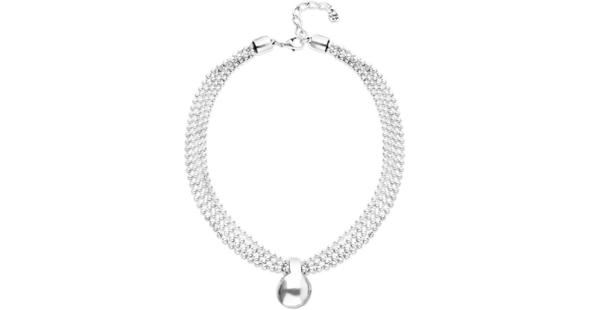 Uno De 50 Sterling Alloy Necklace in White | Lyst