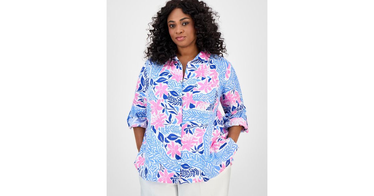 売れ筋商品|||チャータークラブ カットソー トップス レディース Petite Bhavana Multi Floral Print Linen Shirt, Exclusively at Macy's Neutral Combo Charter Club Petite Bhavana Multi Floral Print Linen Shirt