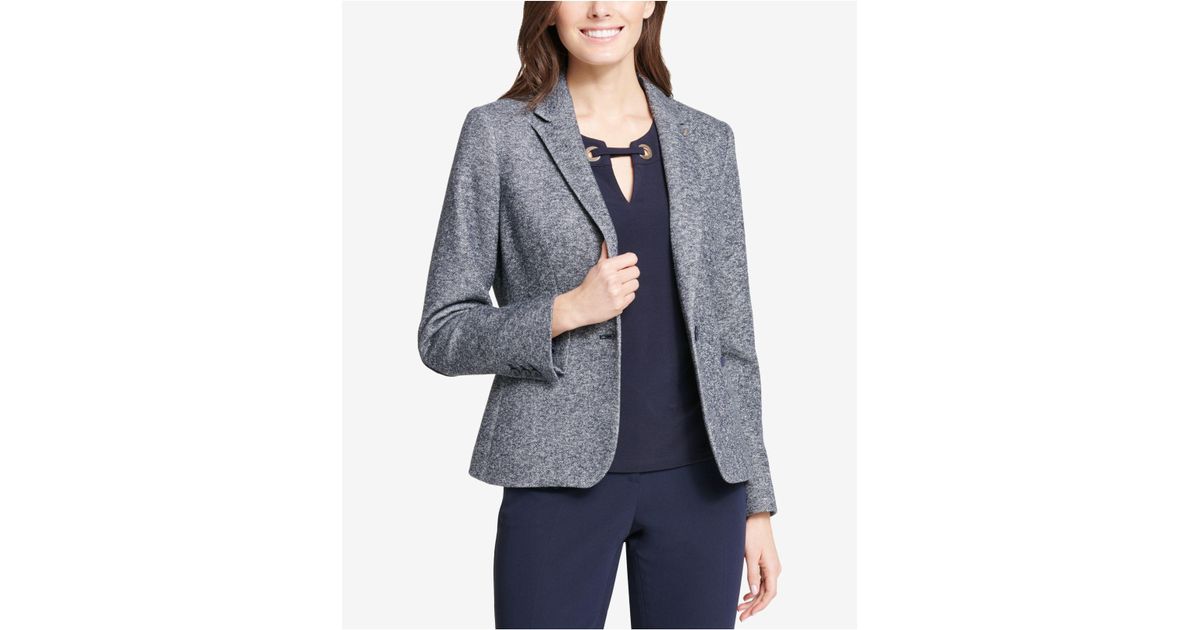 tommy hilfiger marled sweatshirt blazer