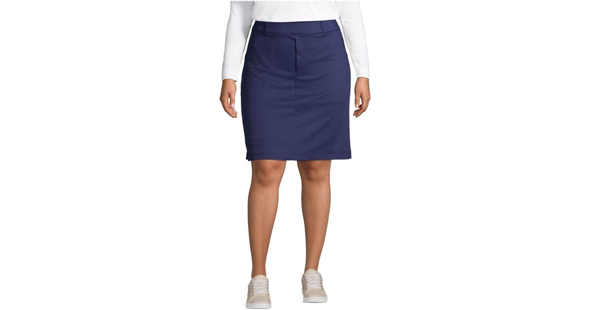 Lands' End Plus Size Flex High Rise Pull On Skorts in Blue Lyst