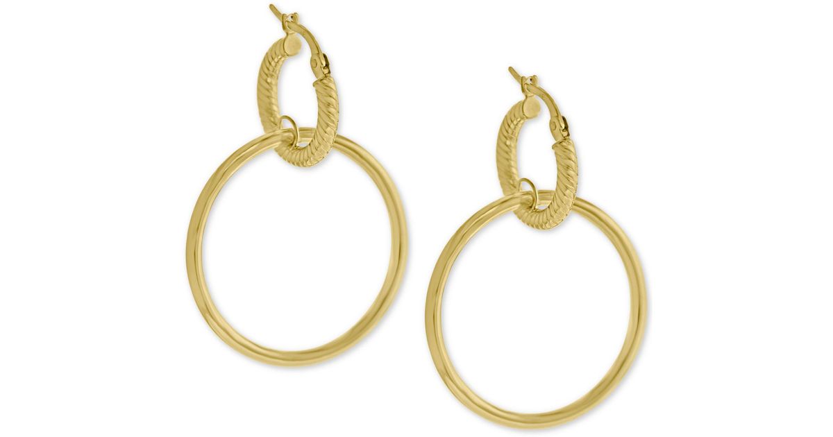 Macy's Two-Tone Shrimp Hoop Earrings in 10k Gold - Macy's | Hoop earrings,  Gold, 10k gold