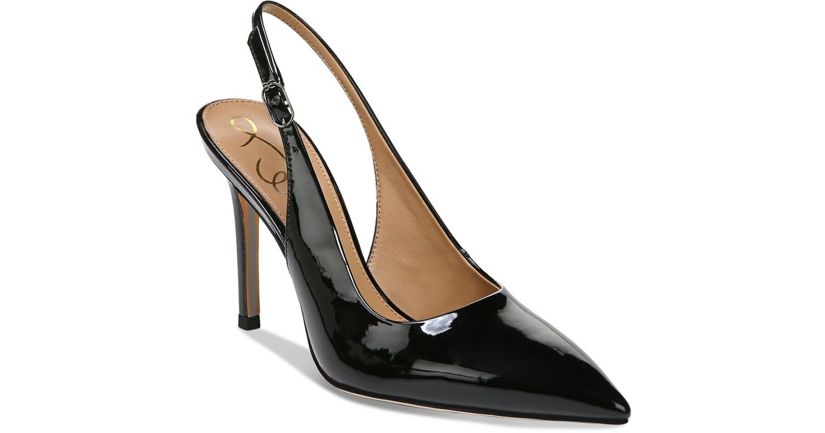 Sam Edelman Denim Hazel Slingback Pumps in Black Patent (Black) | Lyst