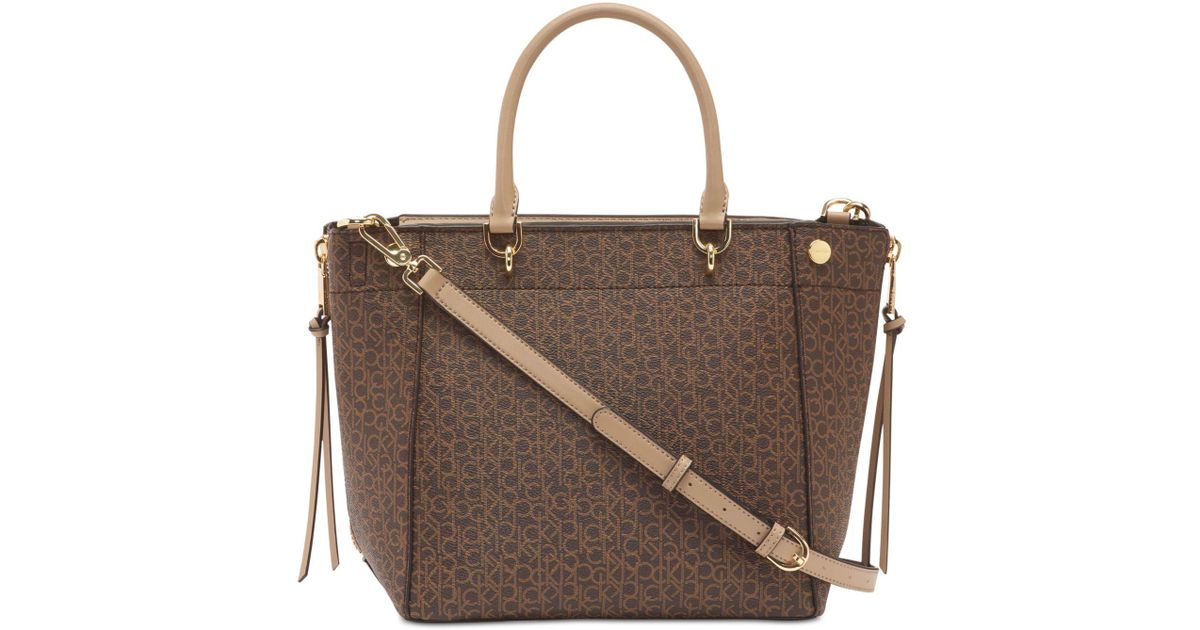 calvin klein susan signature satchel