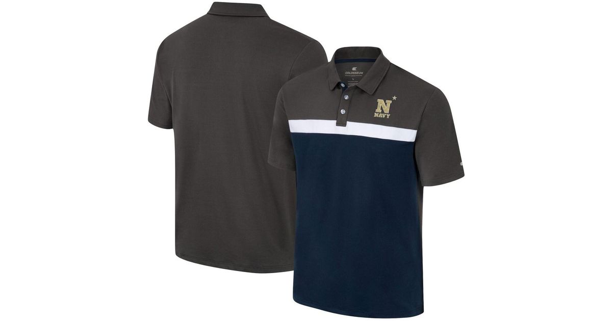 Colosseum Athletics Charcoal Navy Midshipmen Two Yutes Polo Shirt in ...