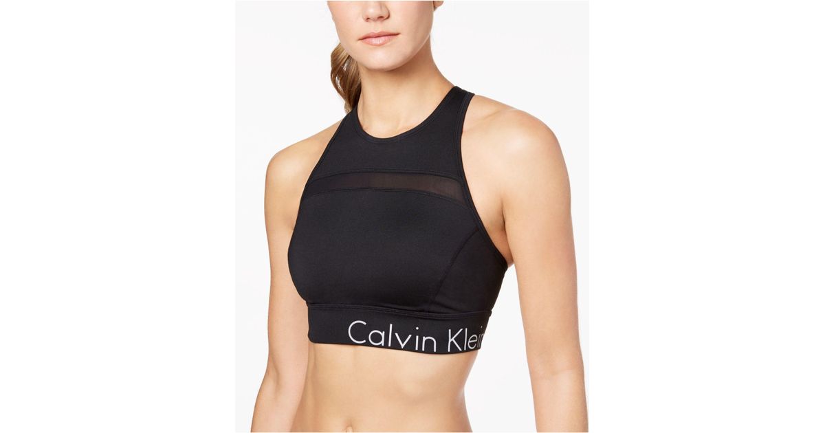 calvin klein high neck sports bra