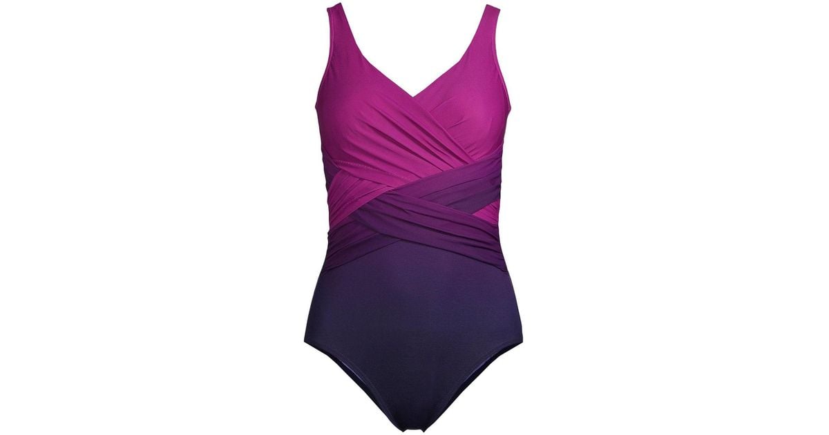 Lands' End Plus Size Dddcup Slendersuit Tummy Control Chlorine