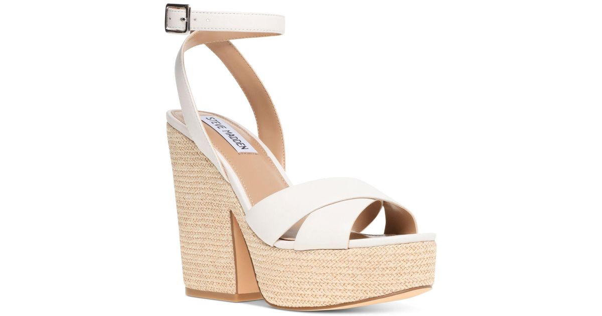 steve madden white platform sandals