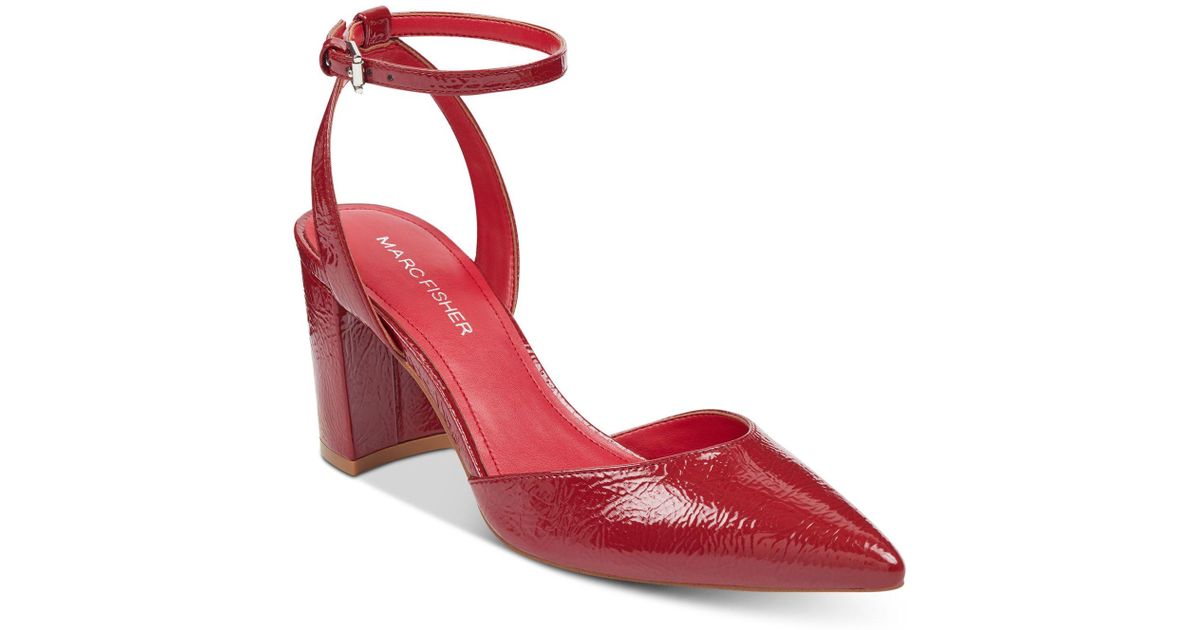 two piece block heel pump