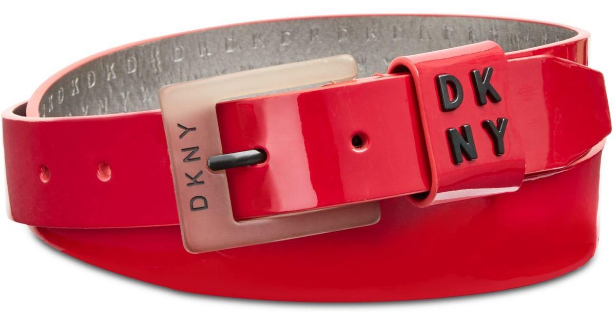 red patent belt