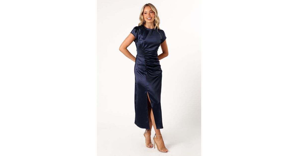 lisbeth midi dress blue floral Buy Navy Blue Shirt Dress & Bib for Women by Why Look West main image 1