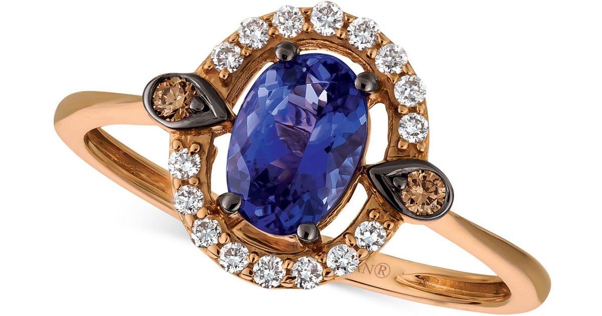 Le Vian ® Blueberry Tanzanite (5/8 Ct. T.w.) & Diamond (1/6 Ct. T.w.) Ring In 14k Rose Gold Lyst