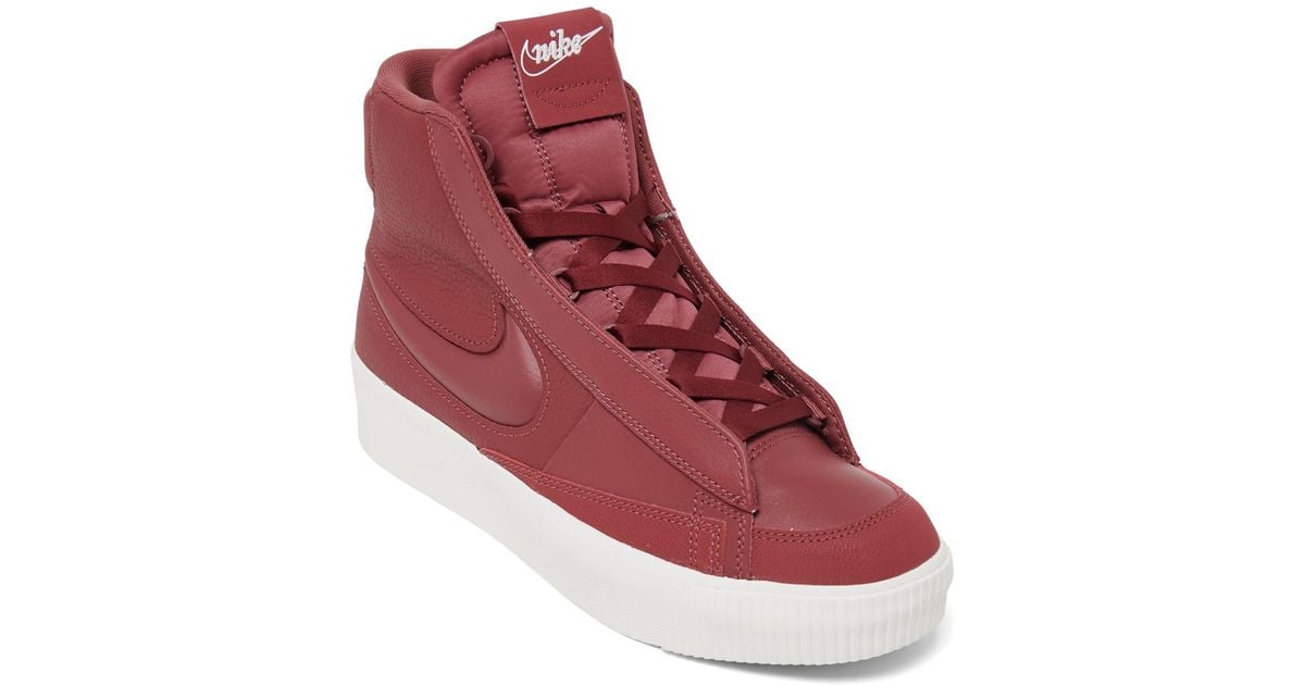 Nike Blazer Mid Victory Casual Sneakers From Finish Line in Red Lyst