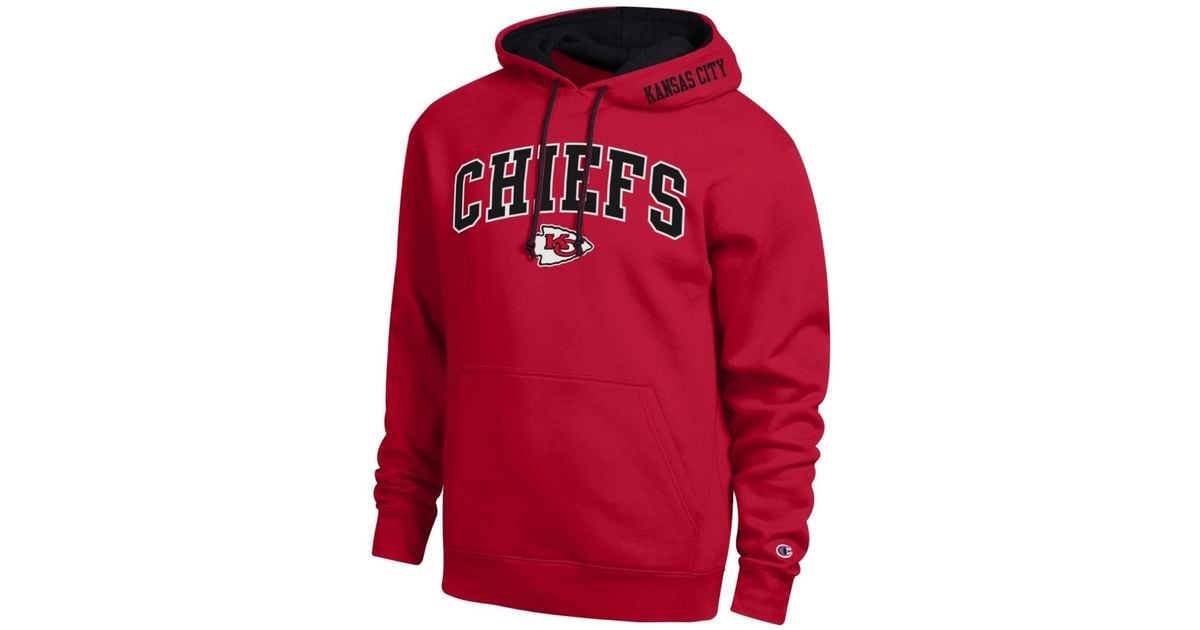 Champion Red/black Kansas City Chiefs Contrast Hoodie for Men | Lyst