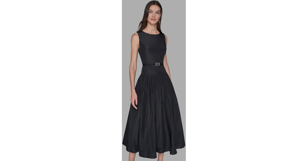 KARL LAGERFELD Taffeta Drop-waist Ball Gown in Black | Lyst