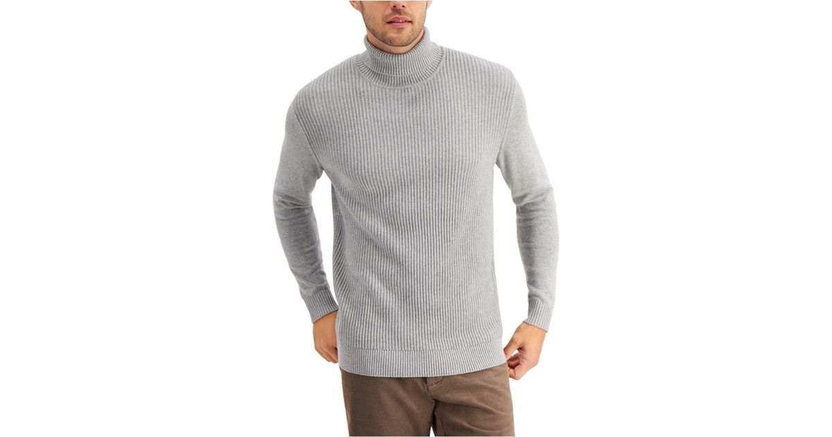 Club Room Textured Cotton Turtleneck Sweater, Created For Macy's in ...