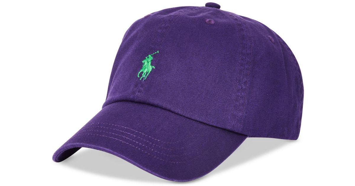 Polo Ralph Lauren Leather Pony Logo Hat in Purple for Men | Lyst