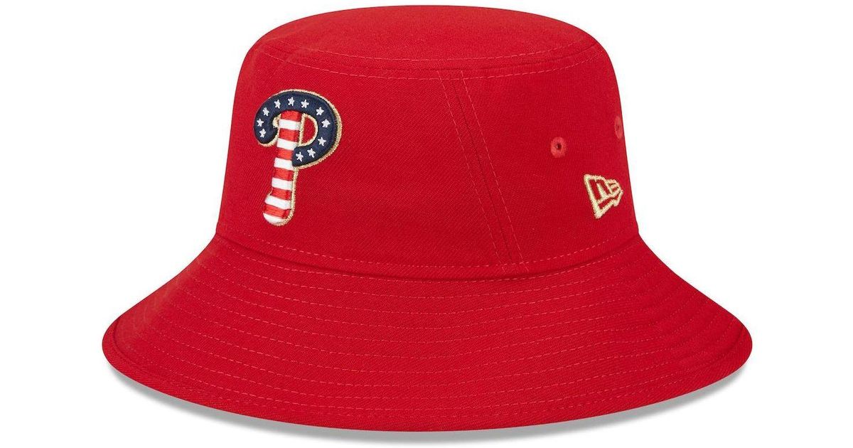 KTZ Red Philadelphia Phillies 2023 Fourth Of July Bucket Hat for Men | Lyst