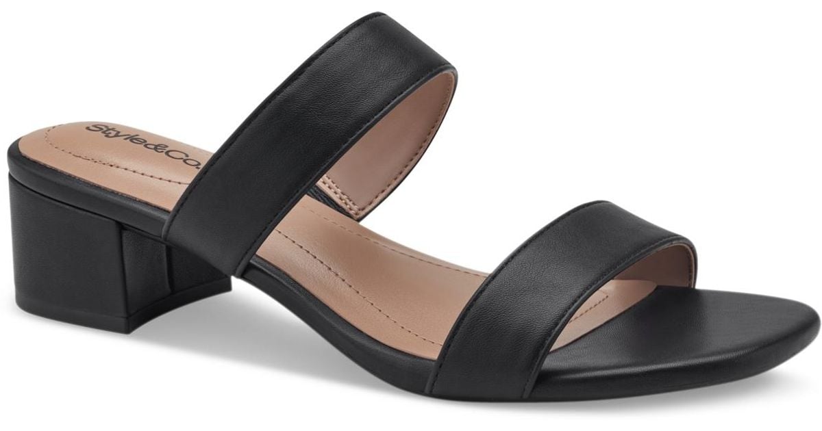 Style & Co. Victoriaa Slip-on Dress Sandals in Black | Lyst