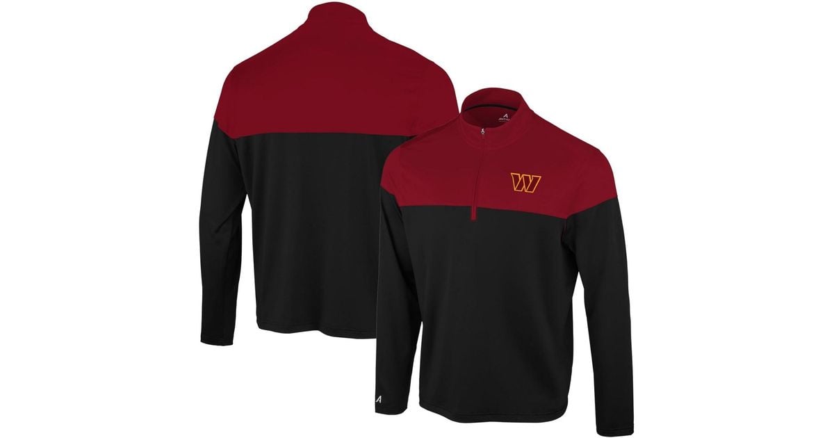 Antigua Black/burgundy Washington Commanders Hinder Quarter-zip ...