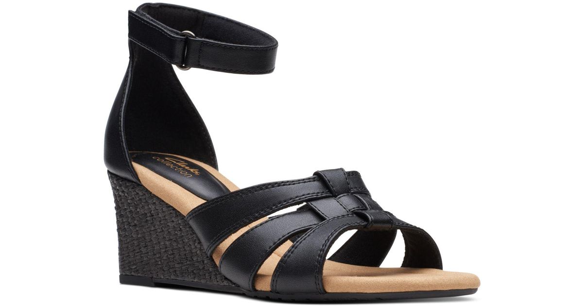clarks wedge shoes with ankle strap