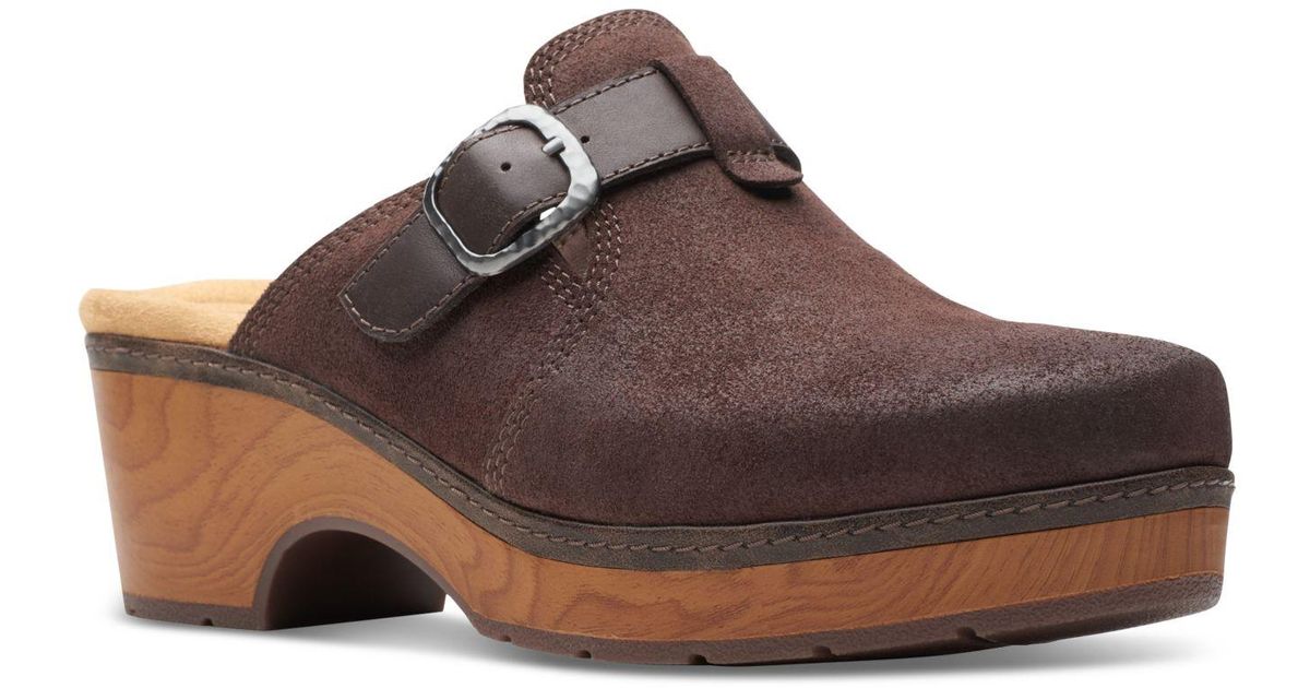 Clarks Paizlee Nora Slipon Buckled Platform Clogs in Brown Lyst