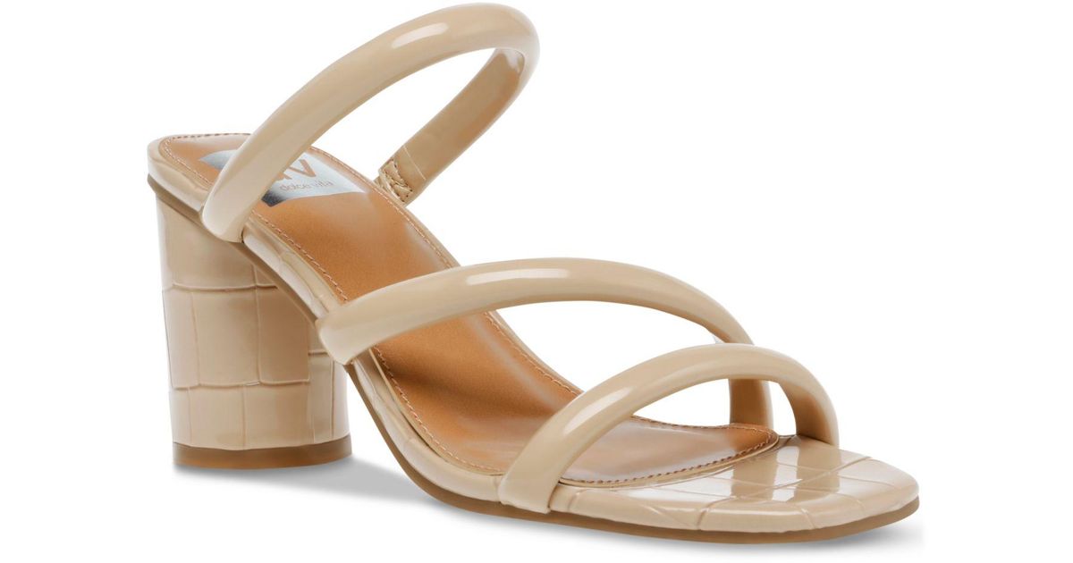 DV by Dolce Vita Myla Strappy Block-heel Sandals in Beige (Natural) | Lyst