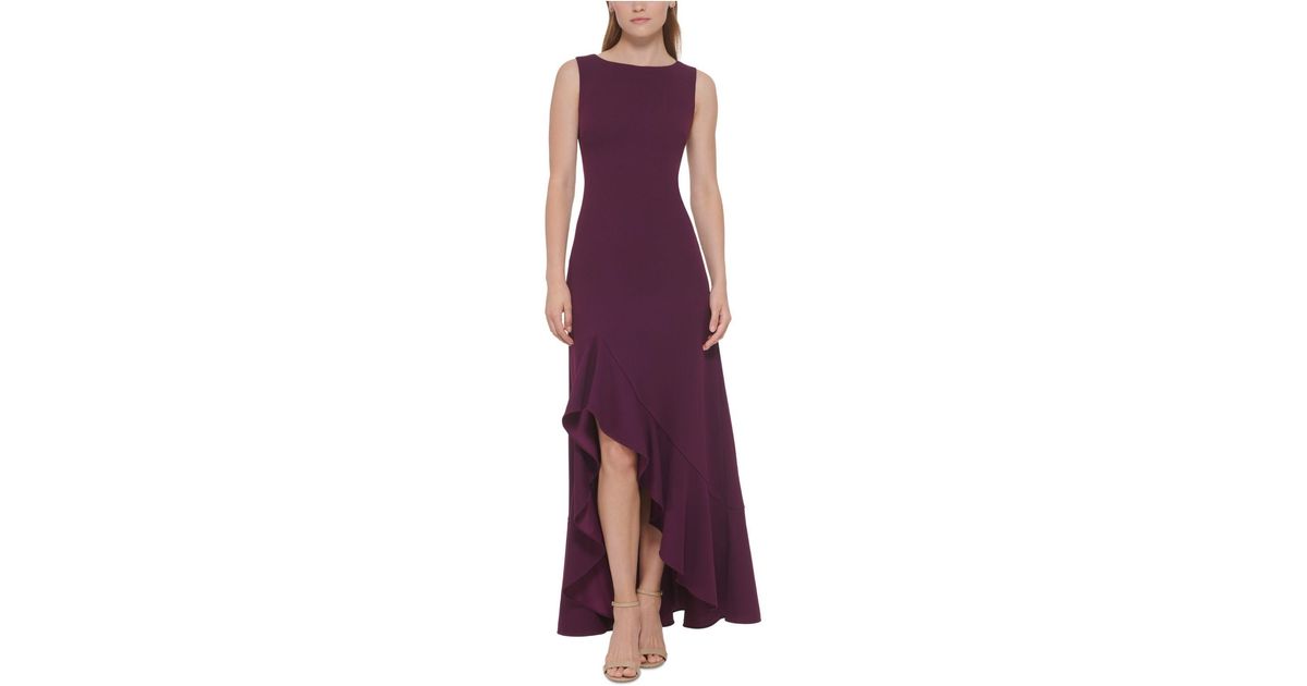vince camuto ruffled gown