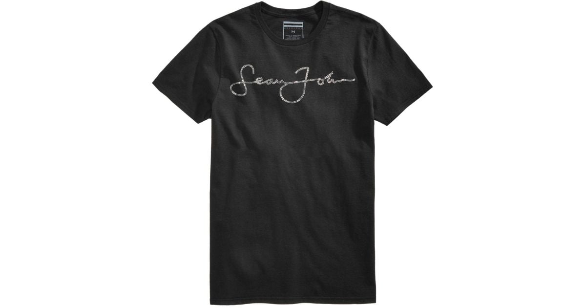 Time Useful discount Sean John Signature Script Rhinestone Logo T-shirt, Created For Macy's in  Black for Men | Lyst