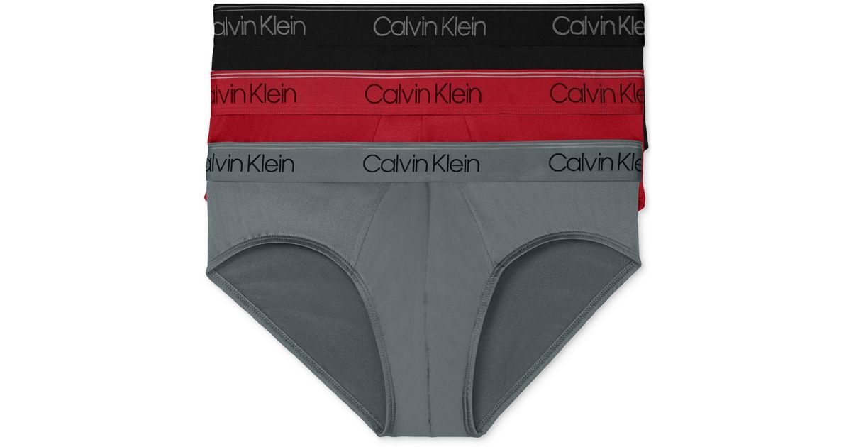 Calvin Klein 3-pack Microfiber Stretch Low-rise Briefs in Gray for Men ...