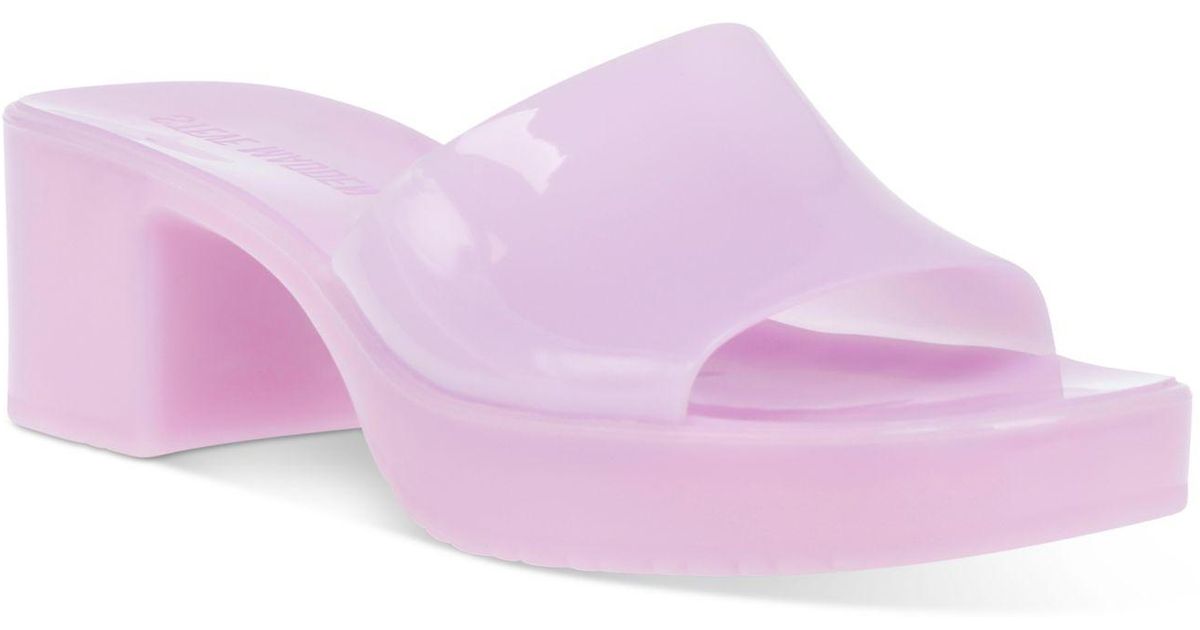 Steve Madden Harlin Jelly Block-heel Sandals in Lilac (Purple) - Lyst