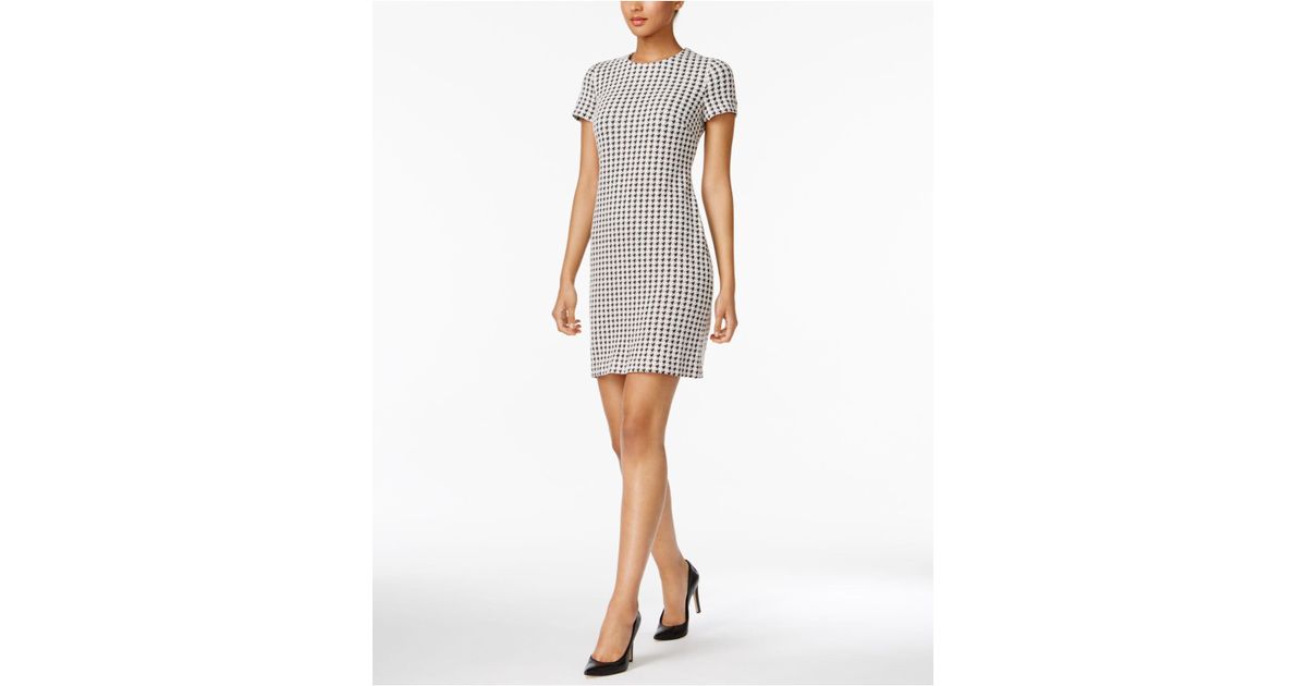 houndstooth shift dress