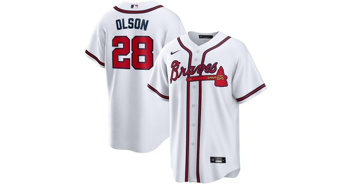 Nike Synthetic Matt Olson White Atlanta Braves Home Replica Player