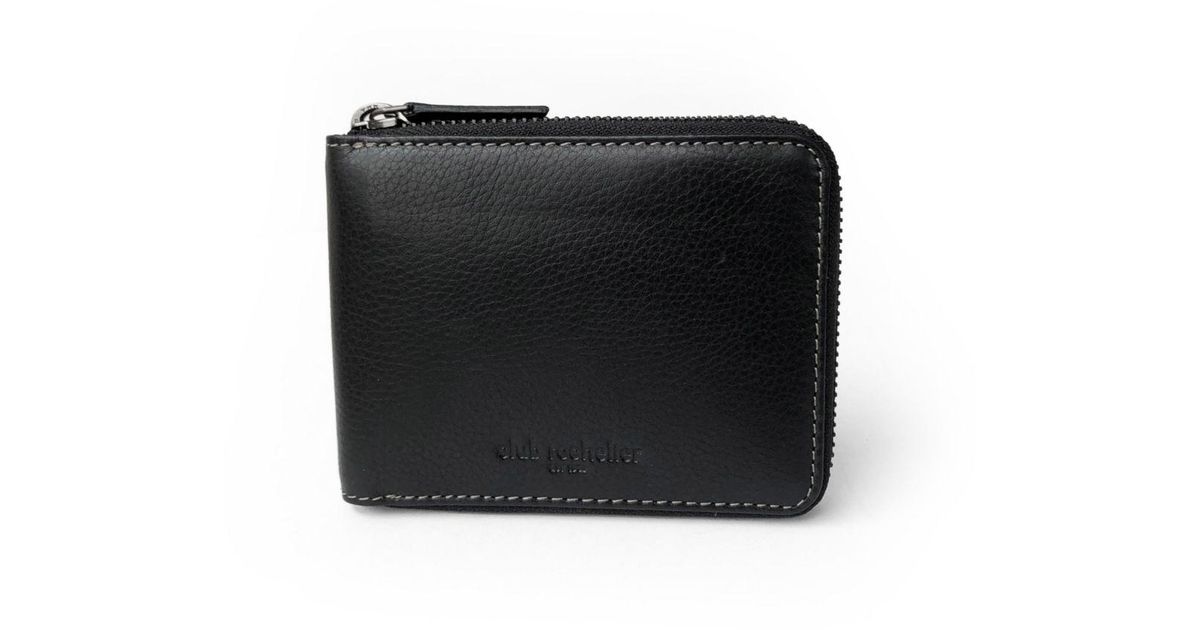 Club Rochelier Full Leather Zipper Around Wallet With Center Wing in ...