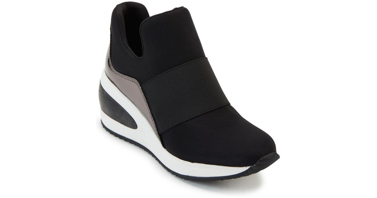 dkny camo wedge sneakers