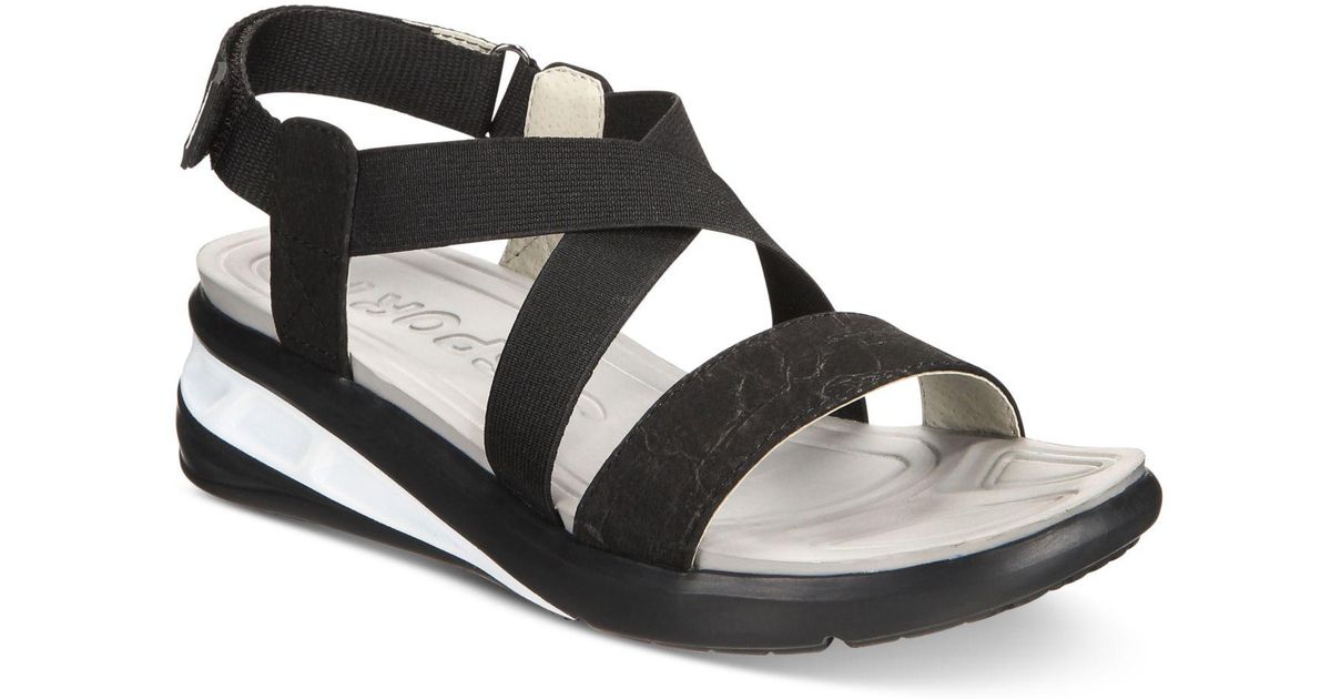 Jambu Jsport By Sunny Strappy Wedge Sandals in Black | Lyst
