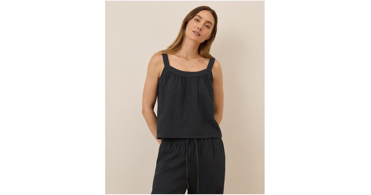 売れ筋商品|||パクト カットソー トップス レディース Women's Organic Cotton Coastal Double Gauze Square Neck Cami Sea salt Pact Organic Cotton Coastal Double Gauze Square Neck Cami in